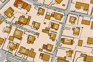 Kartbilde fra WMS-tjeneste av avviket