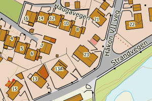 Kartbilde fra WMS-tjeneste av avviket