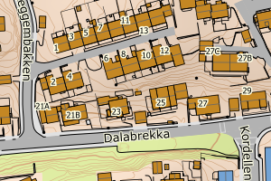 Kartbilde fra WMS-tjeneste av avviket