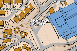 Kartbilde fra WMS-tjeneste av avviket