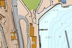 Kartbilde fra WMS-tjeneste av avviket