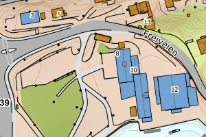 Kartbilde fra WMS-tjeneste av avviket