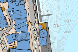 Kartbilde fra WMS-tjeneste av avviket