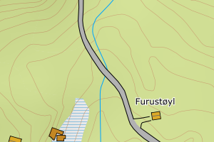 Kartbilde fra WMS-tjeneste av avviket