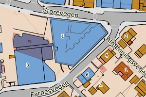 Kartbilde fra WMS-tjeneste av avviket