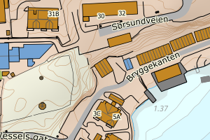 Kartbilde fra WMS-tjeneste av avviket