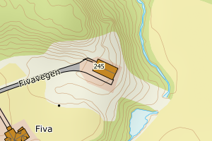Kartbilde fra WMS-tjeneste av avviket