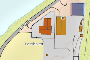 Kartbilde fra WMS-tjeneste av avviket