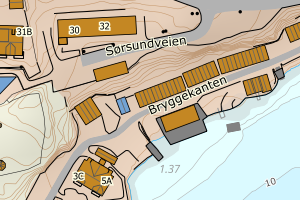 Kartbilde fra WMS-tjeneste av avviket