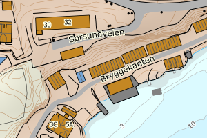 Kartbilde fra WMS-tjeneste av avviket