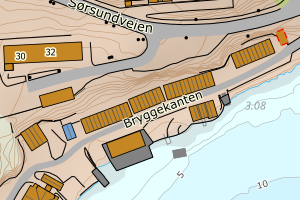 Kartbilde fra WMS-tjeneste av avviket
