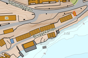 Kartbilde fra WMS-tjeneste av avviket