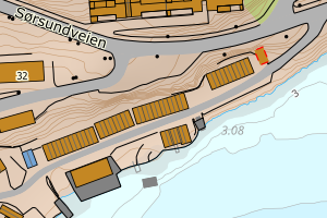 Kartbilde fra WMS-tjeneste av avviket