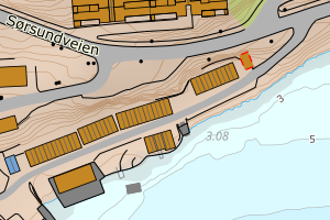 Kartbilde fra WMS-tjeneste av avviket