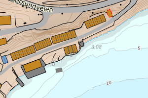 Kartbilde fra WMS-tjeneste av avviket