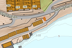 Kartbilde fra WMS-tjeneste av avviket