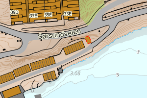 Kartbilde fra WMS-tjeneste av avviket