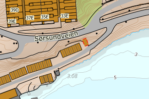 Kartbilde fra WMS-tjeneste av avviket