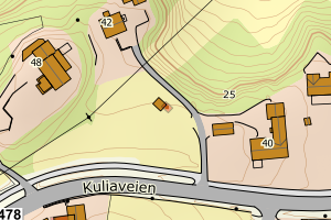 Kartbilde fra WMS-tjeneste av avviket