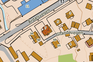 Kartbilde fra WMS-tjeneste av avviket