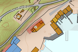 Kartbilde fra WMS-tjeneste av avviket