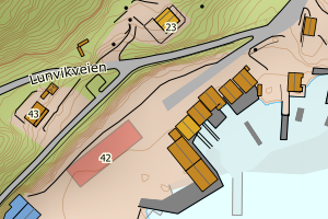Kartbilde fra WMS-tjeneste av avviket