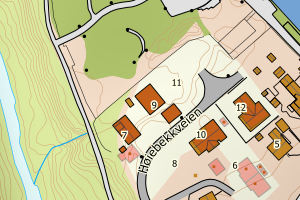 Kartbilde fra WMS-tjeneste av avviket