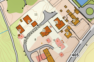 Kartbilde fra WMS-tjeneste av avviket