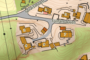 Kartbilde fra WMS-tjeneste av avviket