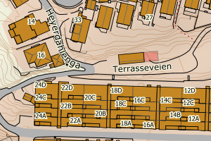 Kartbilde fra WMS-tjeneste av avviket
