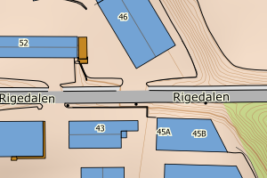Kartbilde fra WMS-tjeneste av avviket