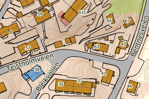 Kartbilde fra WMS-tjeneste av avviket