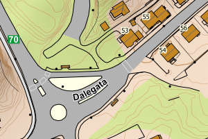 Kartbilde fra WMS-tjeneste av avviket