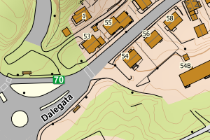 Kartbilde fra WMS-tjeneste av avviket