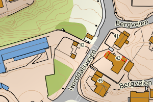 Kartbilde fra WMS-tjeneste av avviket