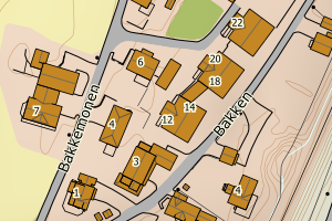 Kartbilde fra WMS-tjeneste av avviket