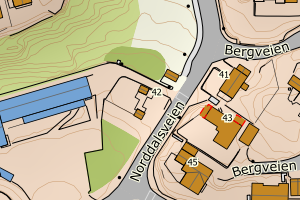 Kartbilde fra WMS-tjeneste av avviket