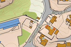 Kartbilde fra WMS-tjeneste av avviket