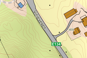 Kartbilde fra WMS-tjeneste av avviket