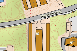 Kartbilde fra WMS-tjeneste av avviket