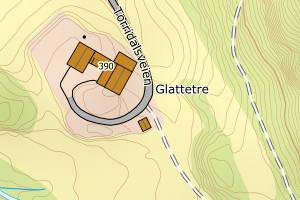 Kartbilde fra WMS-tjeneste av avviket