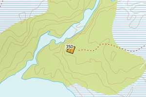 Kartbilde fra WMS-tjeneste av avviket