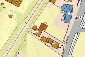 Kartbilde fra WMS-tjeneste av avviket