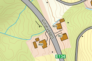 Kartbilde fra WMS-tjeneste av avviket