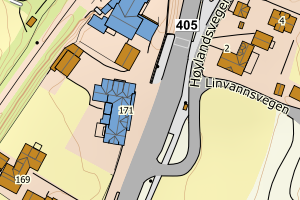 Kartbilde fra WMS-tjeneste av avviket