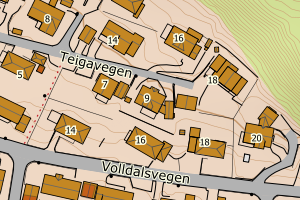 Kartbilde fra WMS-tjeneste av avviket