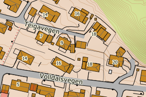 Kartbilde fra WMS-tjeneste av avviket