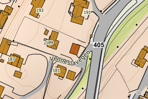 Kartbilde fra WMS-tjeneste av avviket