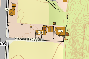 Kartbilde fra WMS-tjeneste av avviket