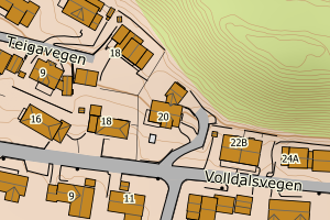 Kartbilde fra WMS-tjeneste av avviket